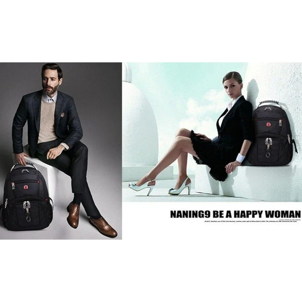 Waterproof 15.6 Inch Laptop Backpack Men USB Charging Swisswin SA8112 Swissgear